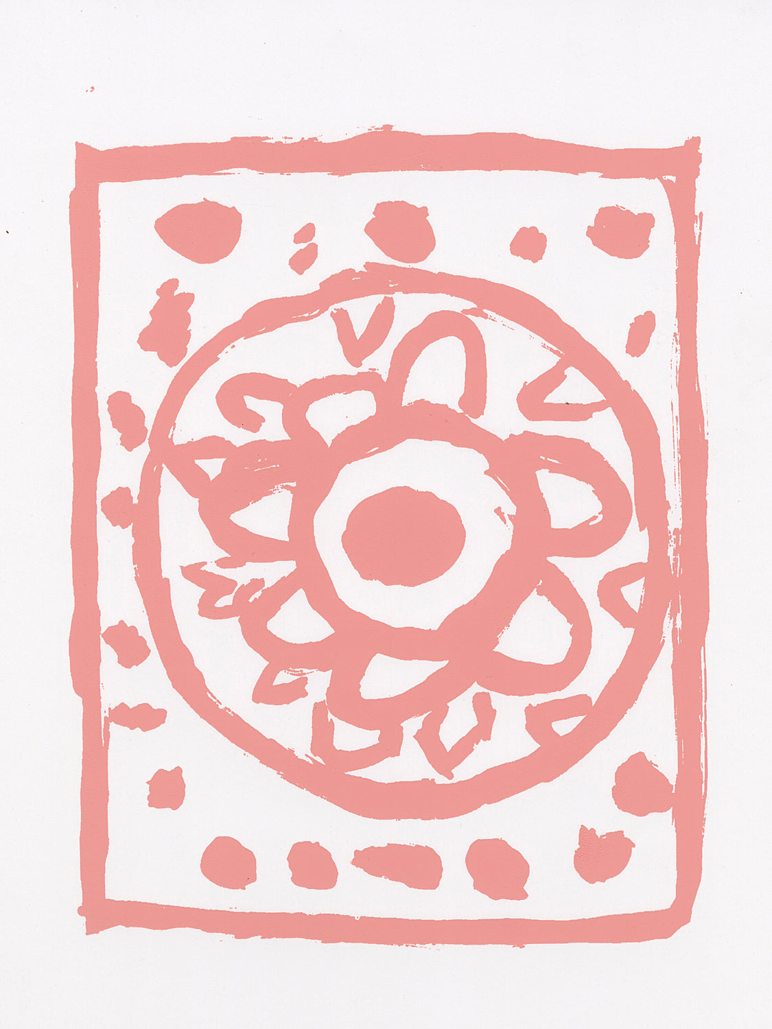 A pink flower design on a white background.