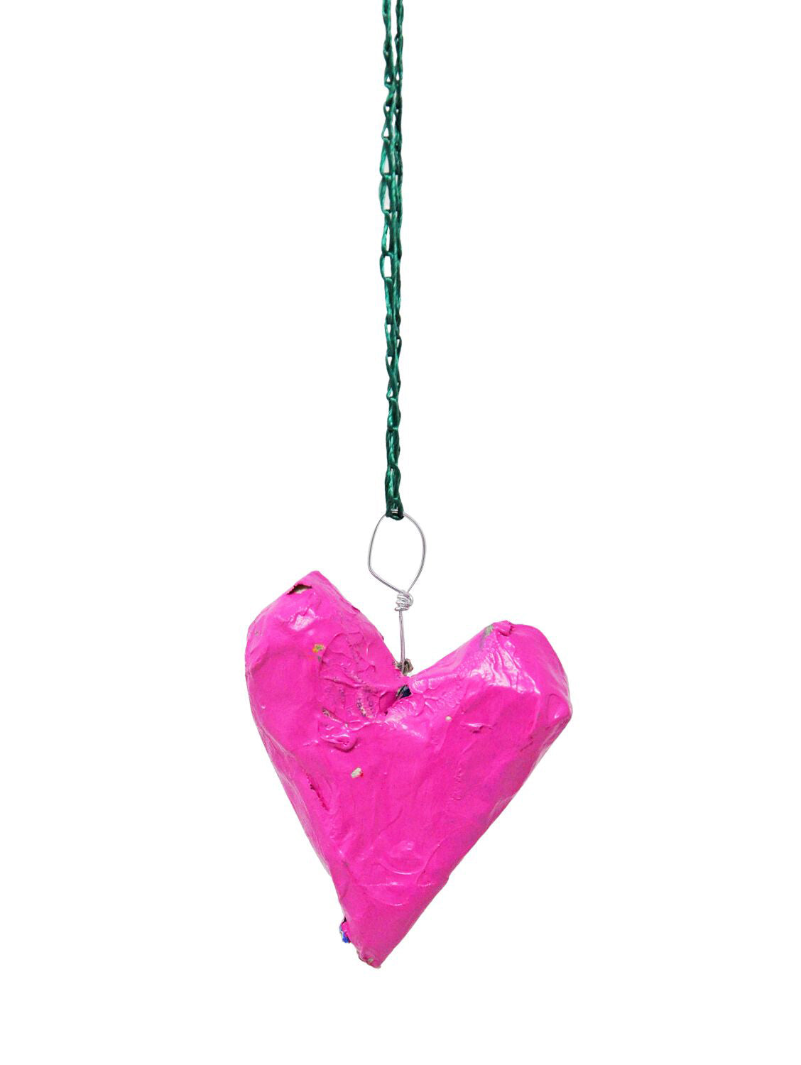 Collar de corazón rosa (J0010)