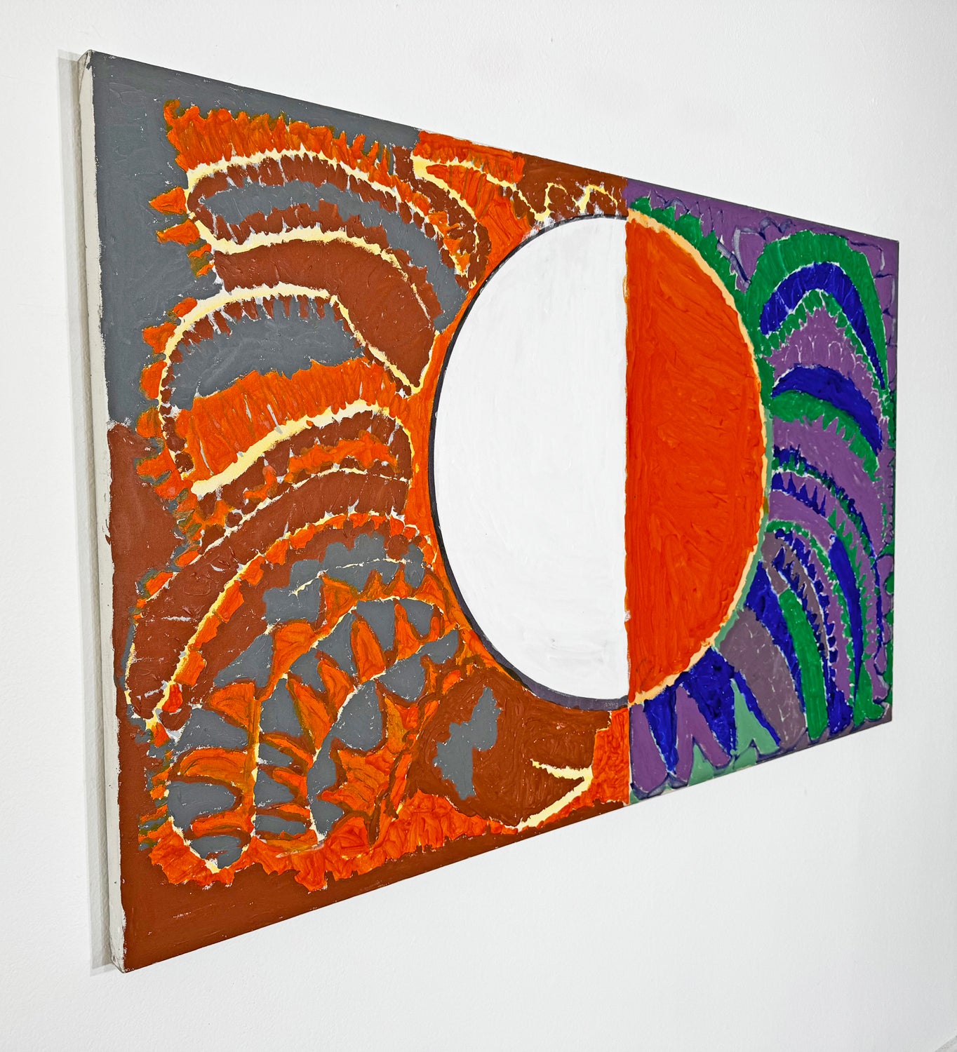 The same painting, photographed from an angle to show the thickness of the canvas.