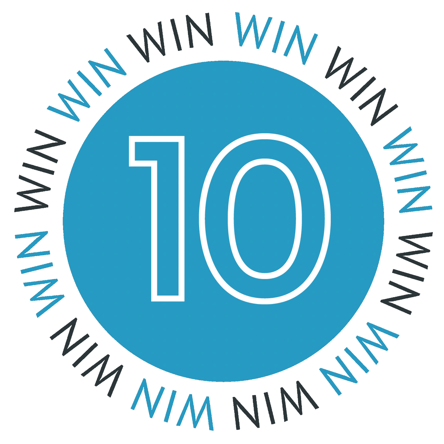 The NIAD Win Win 10 logo - a blue circle with the number 10 inside, surrounded by the word "WIN' in alternating blue and black color, sans serif font.