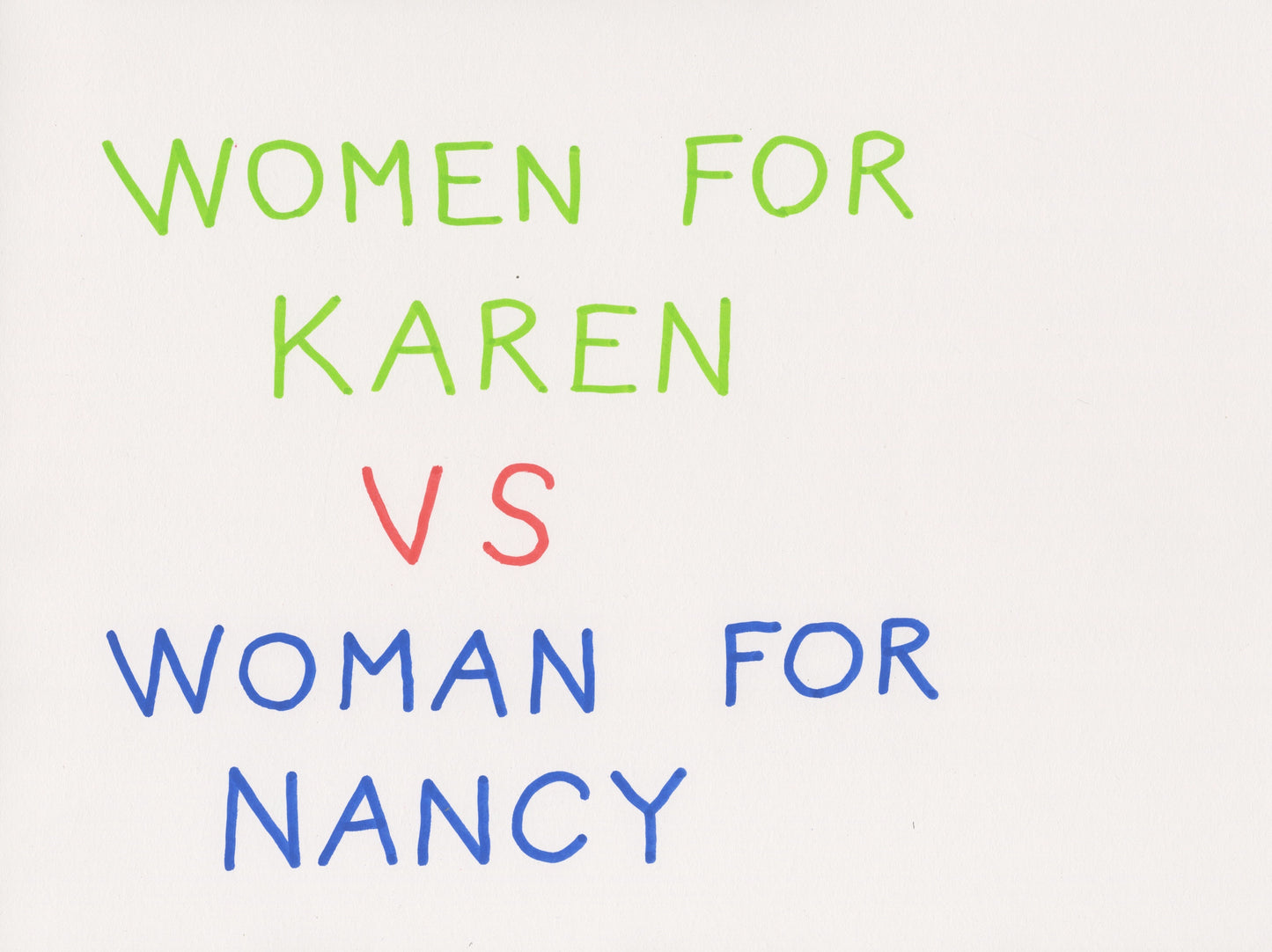 Women for Karen vs Woman for Nancy (D8584)