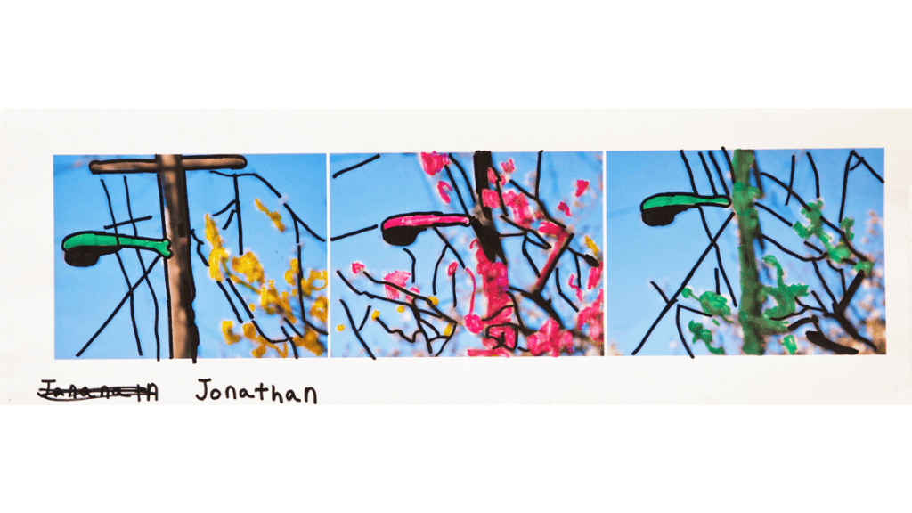 Untitled (D4488) Jonathan Velasquez. marker on digital print 24 x 8” unique 2015