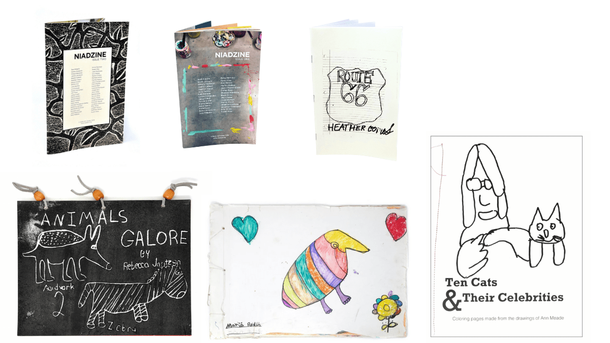 a collection of six zines and artist books made by NIAD studio artists and staff
